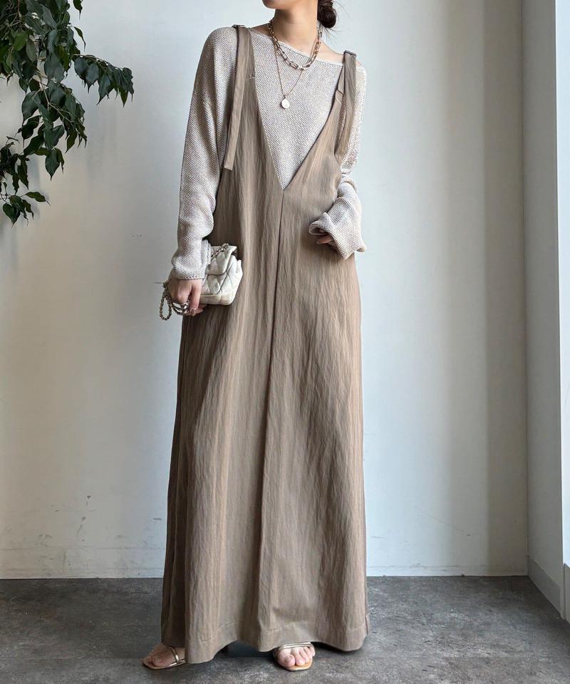 【新色追加/前後2WAYで着られる】深Vワンピース