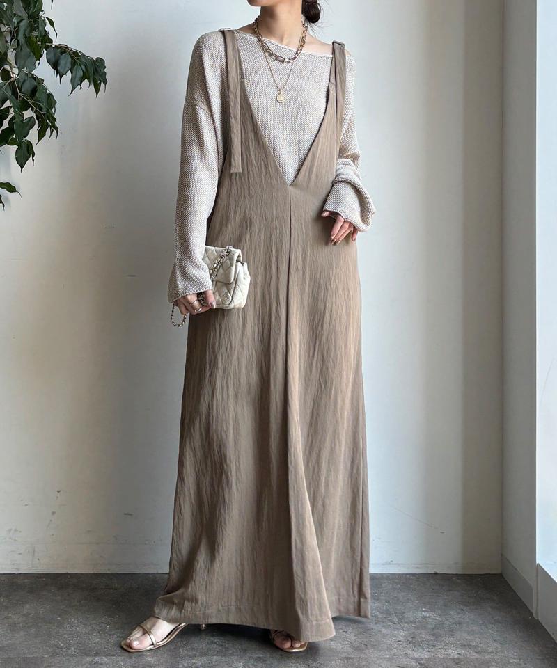 【新色追加/前後2WAYで着られる】深Vワンピース