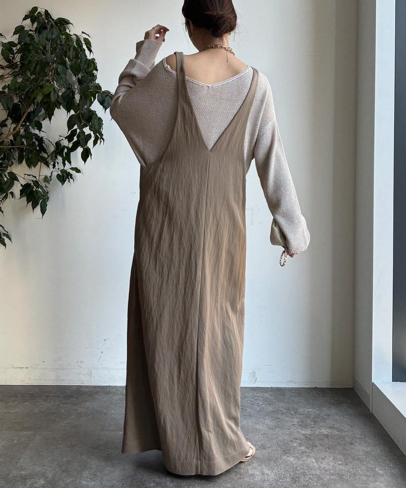 【新色追加/前後2WAYで着られる】深Vワンピース