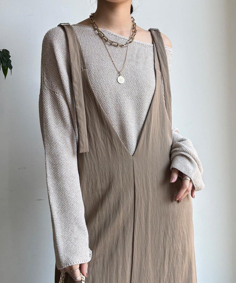 【新色追加/前後2WAYで着られる】深Vワンピース