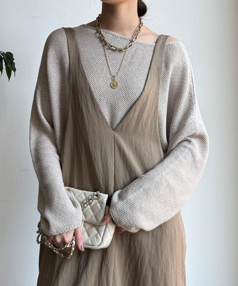 【新色追加/前後2WAYで着られる】深Vワンピース