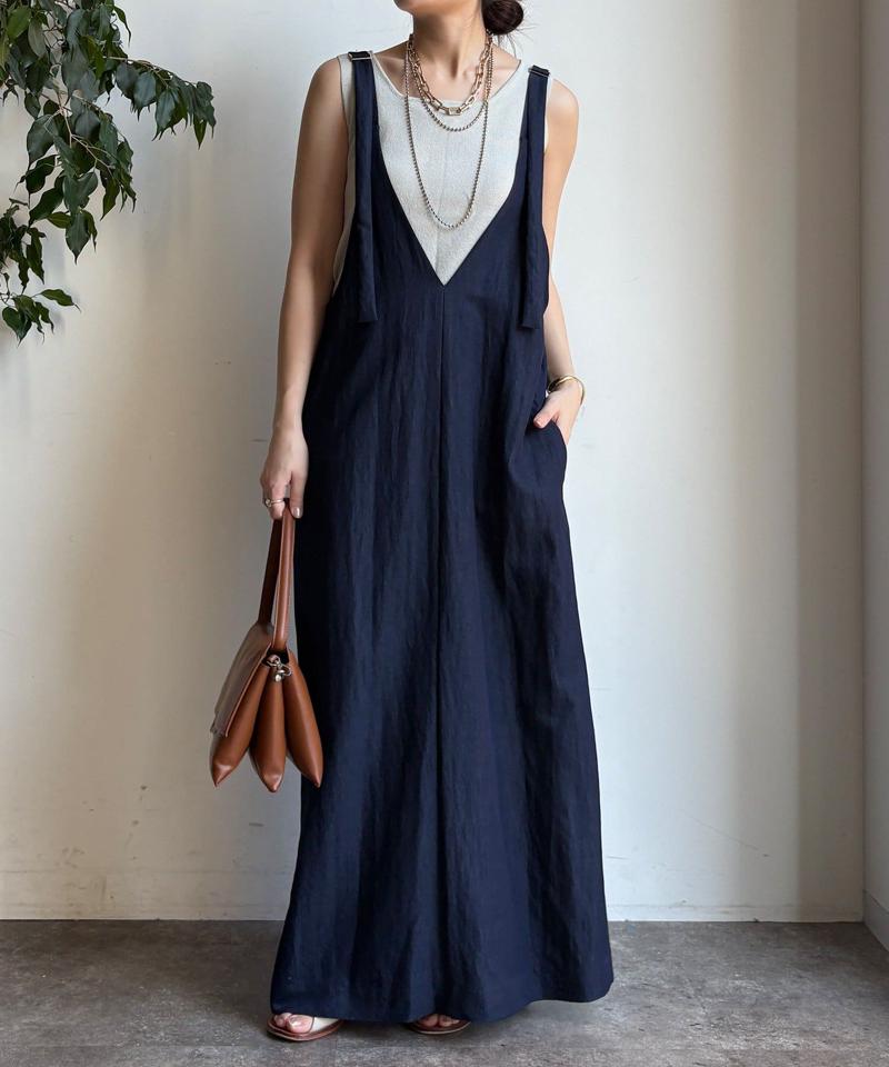 【新色追加/前後2WAYで着られる】深Vワンピース