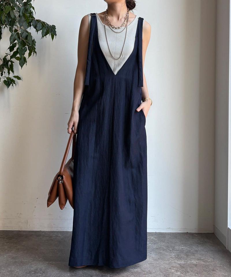 【新色追加/前後2WAYで着られる】深Vワンピース