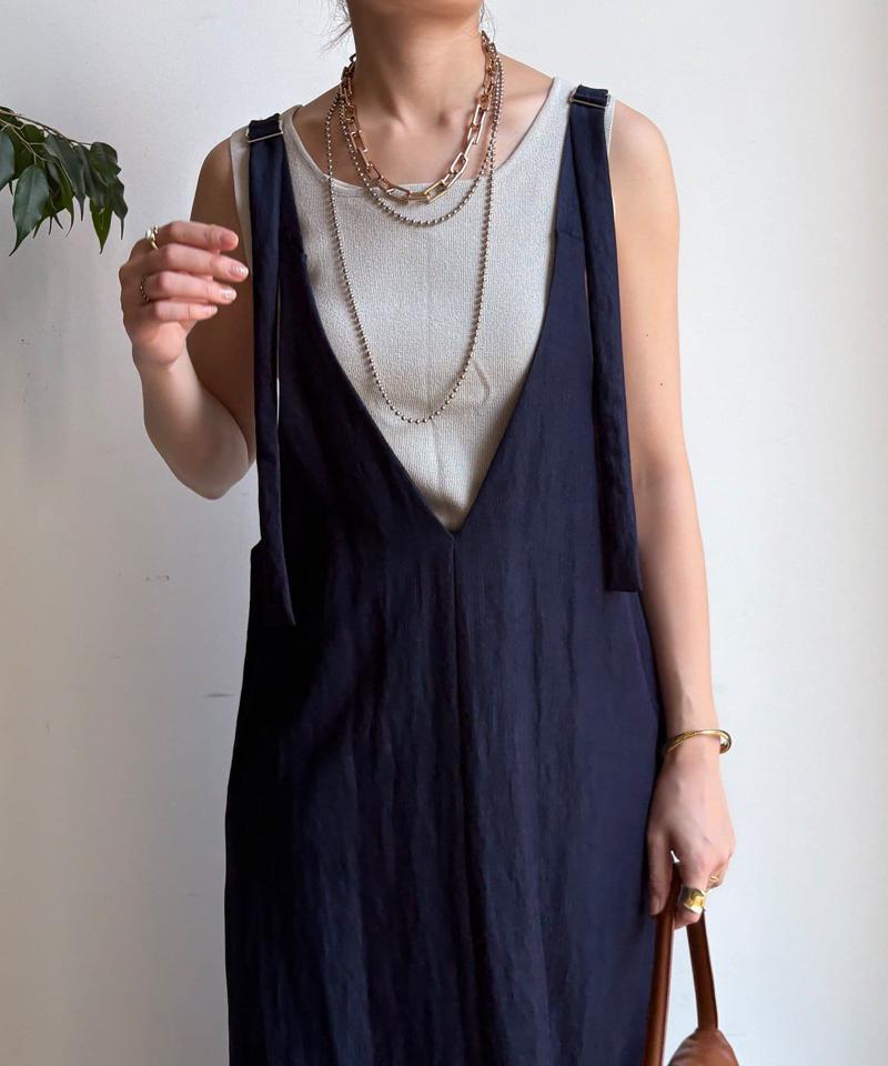 【新色追加/前後2WAYで着られる】深Vワンピース