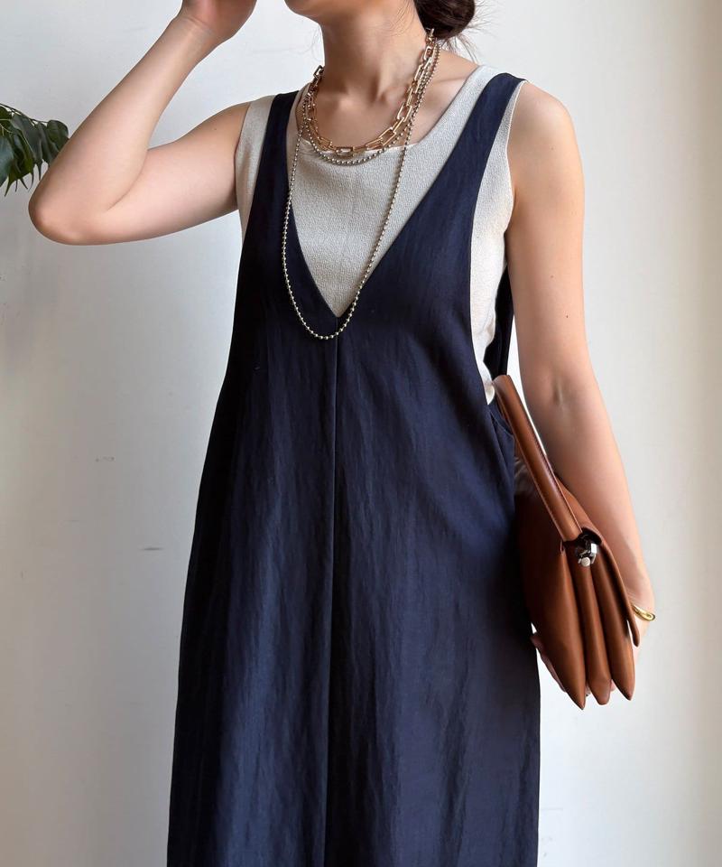 【新色追加/前後2WAYで着られる】深Vワンピース