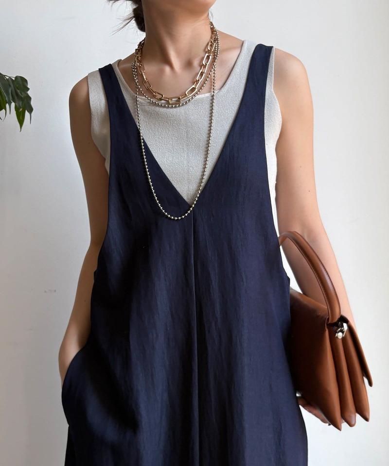 【新色追加/前後2WAYで着られる】深Vワンピース