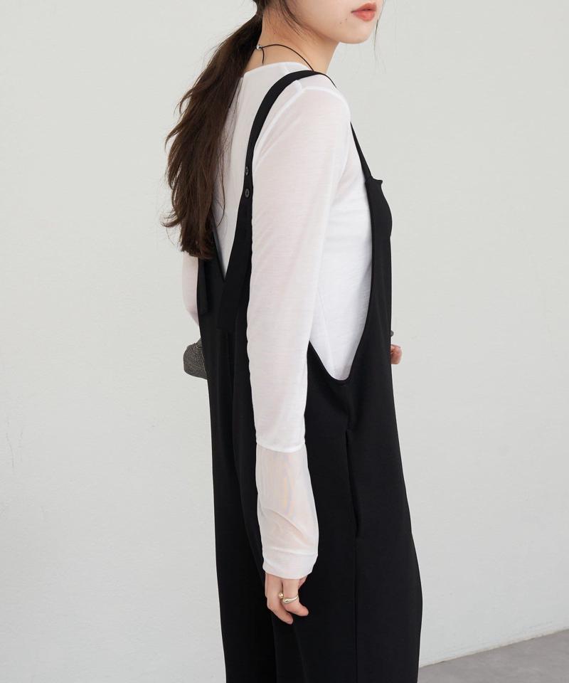 《累計1.5万枚突破!》《全骨格細見え》カットジョーゼットキャミサロペット