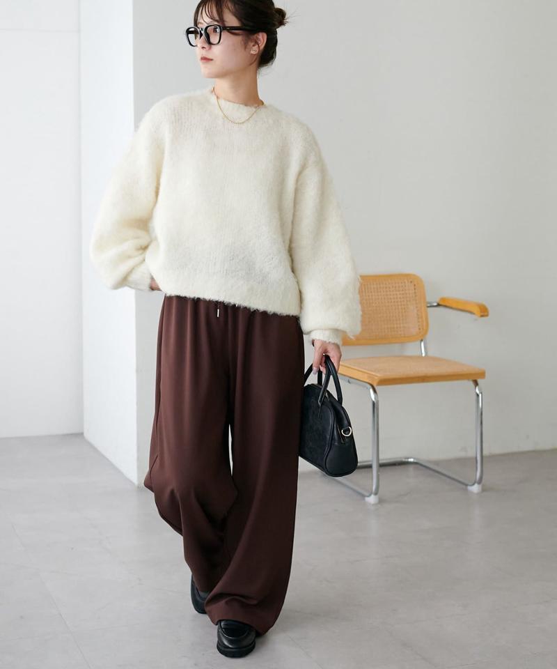 【8色展開/着映え/WEB限定】MIXブークレシャギーカーディガン