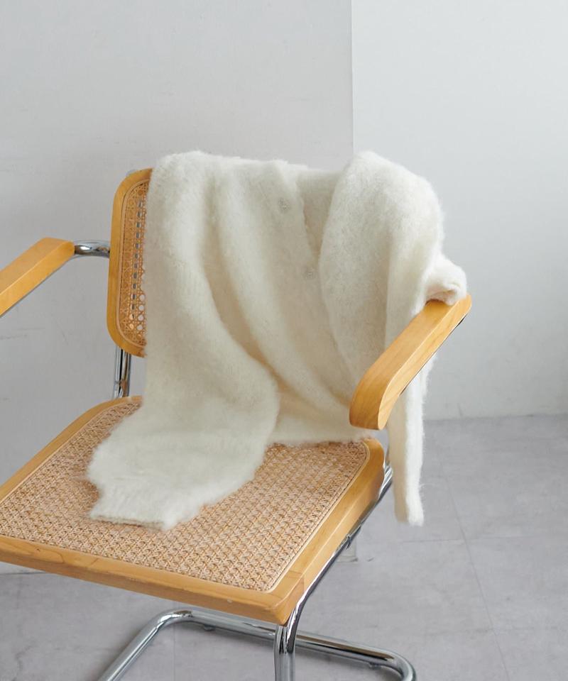 【8色展開/着映え/WEB限定】MIXブークレシャギーカーディガン