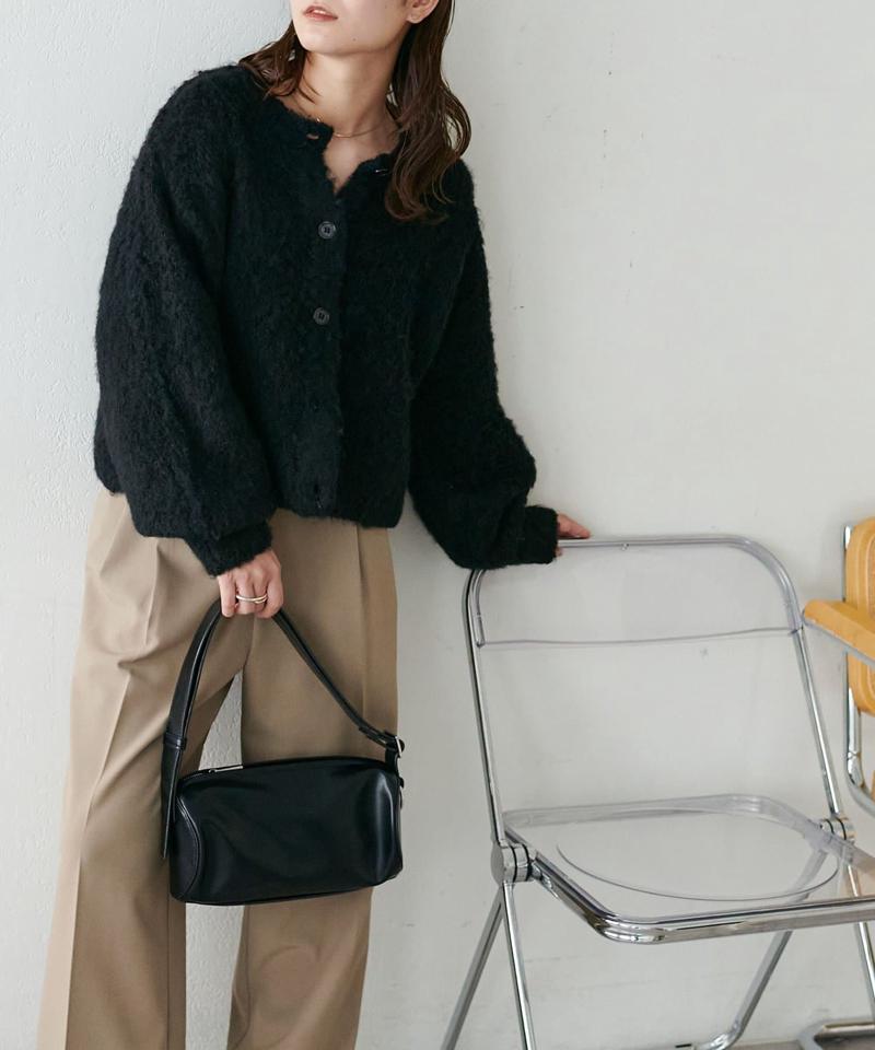 【8色展開/着映え/WEB限定】MIXブークレシャギーカーディガン