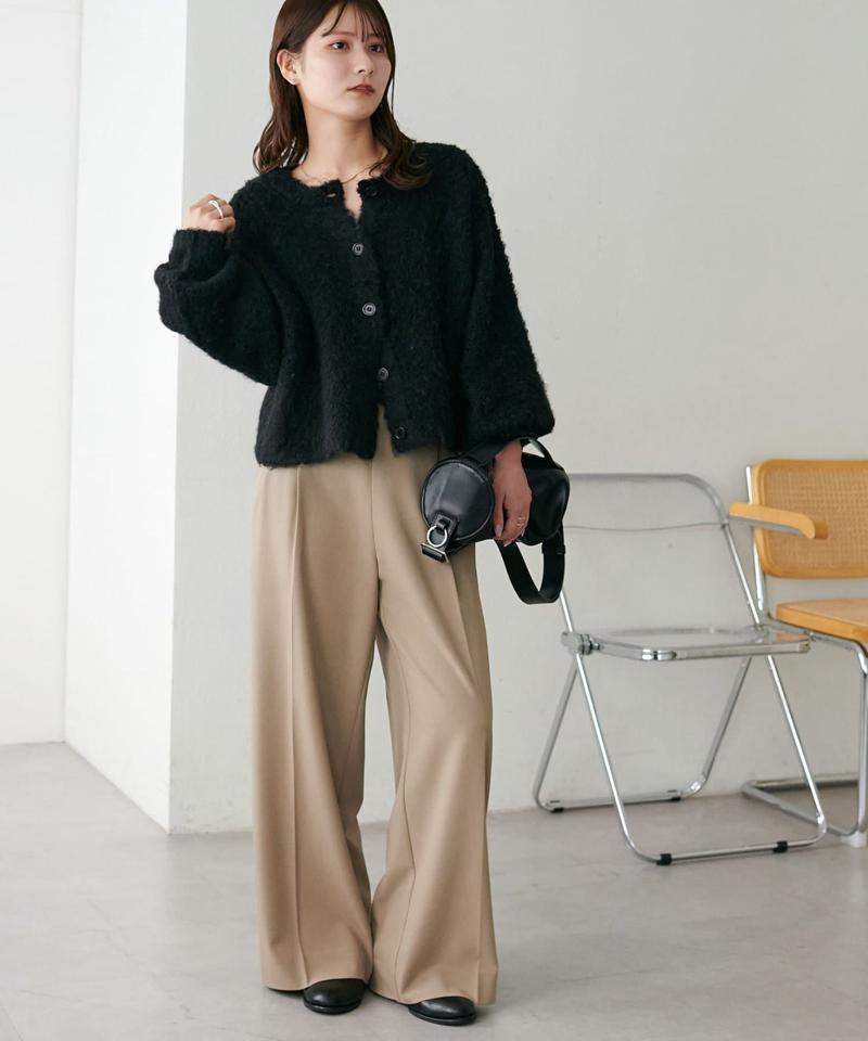 【8色展開/着映え/WEB限定】MIXブークレシャギーカーディガン