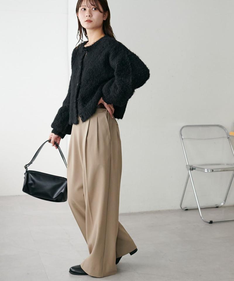 【8色展開/着映え/WEB限定】MIXブークレシャギーカーディガン