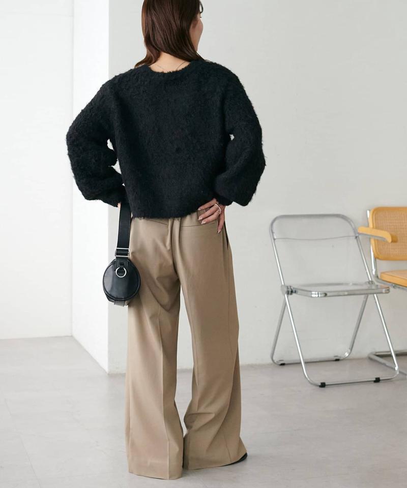 【8色展開/着映え/WEB限定】MIXブークレシャギーカーディガン