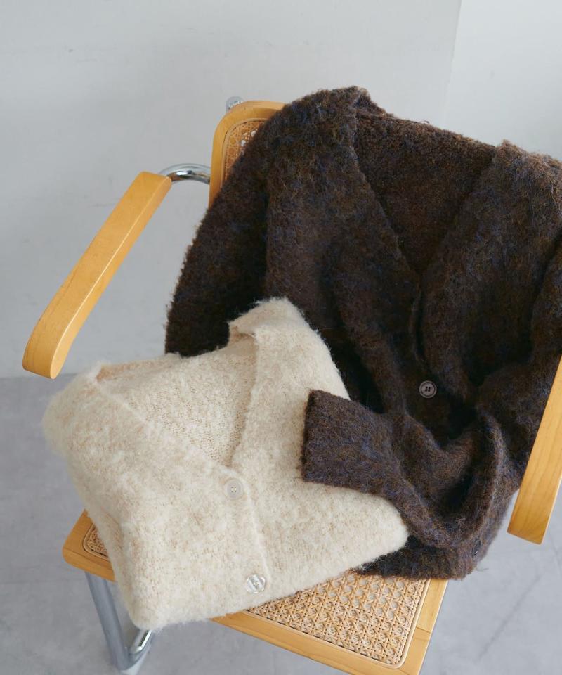 【8色展開/着映え/WEB限定】MIXブークレシャギーカーディガン