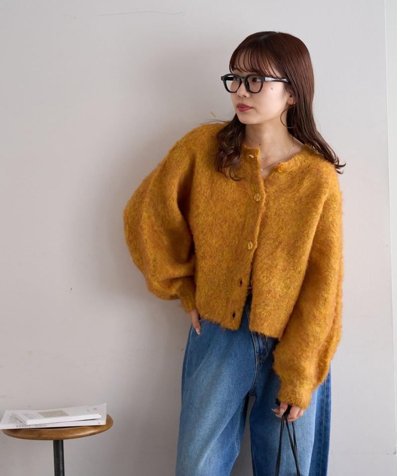 【8色展開/着映え/WEB限定】MIXブークレシャギーカーディガン