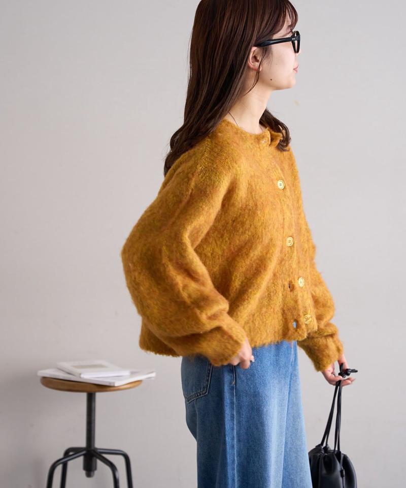 【8色展開/着映え/WEB限定】MIXブークレシャギーカーディガン