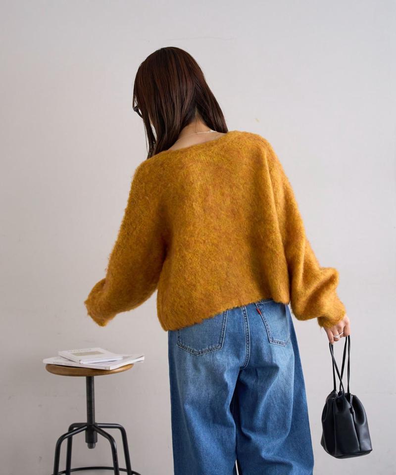 【8色展開/着映え/WEB限定】MIXブークレシャギーカーディガン