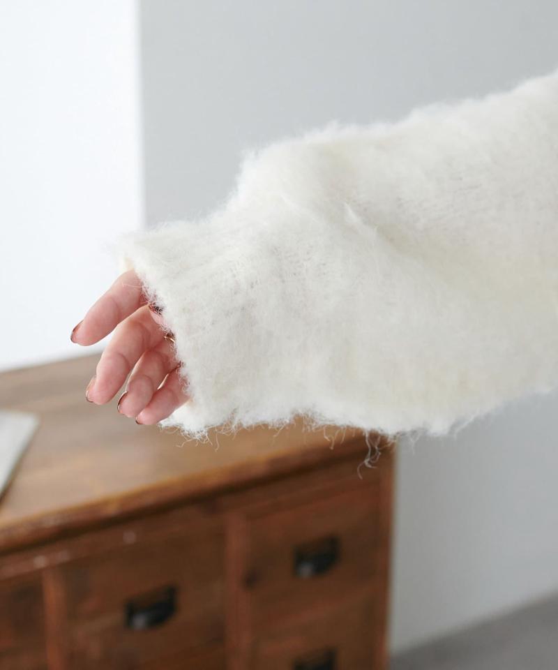 【8色展開/着映え/WEB限定】MIXブークレシャギーカーディガン