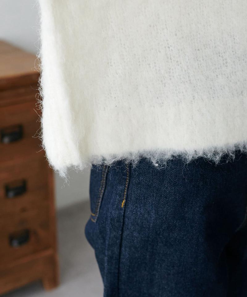 【8色展開/着映え/WEB限定】MIXブークレシャギーカーディガン