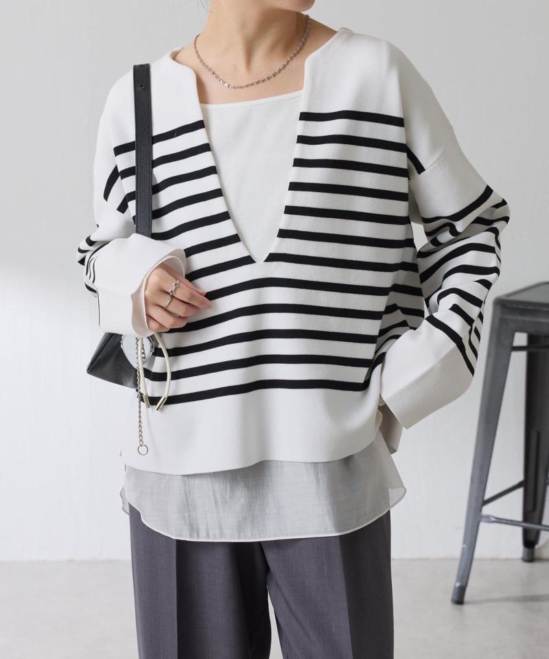 【累計売上1.8万枚】【スクエアネックが登場】 裾シアーロンT