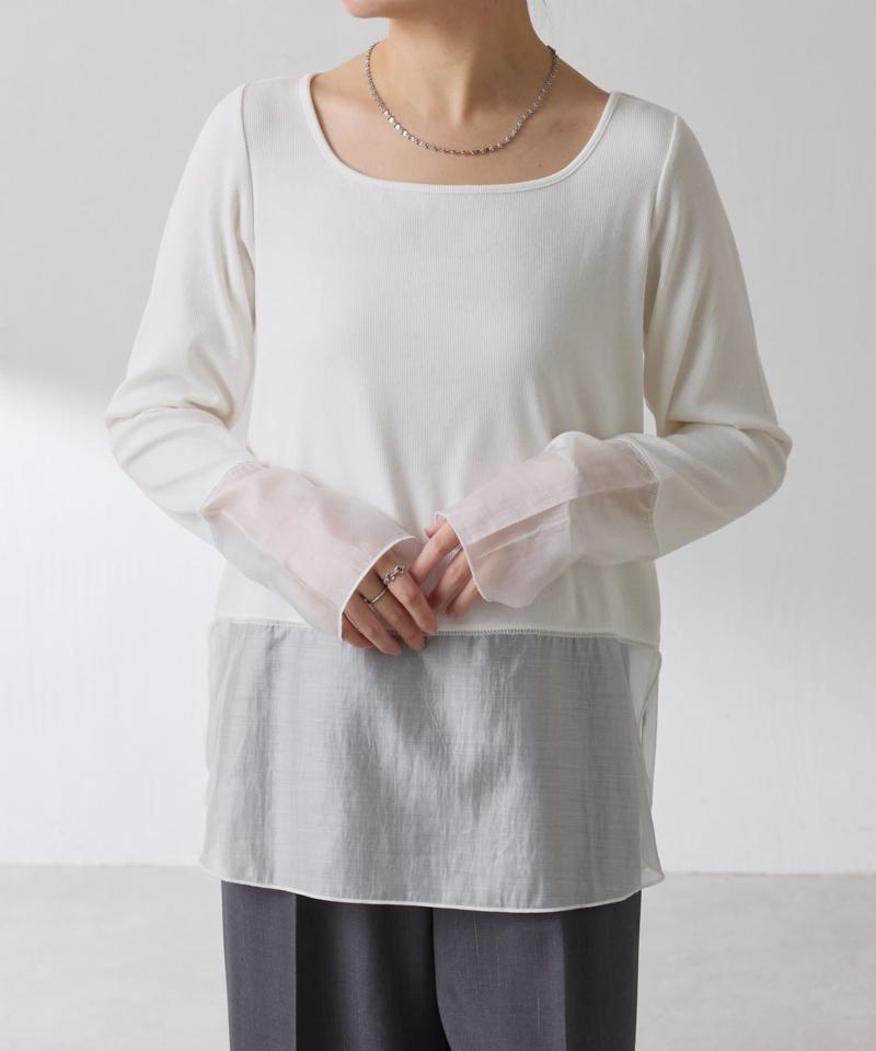 【累計売上1.8万枚】【スクエアネックが登場】 裾シアーロンT