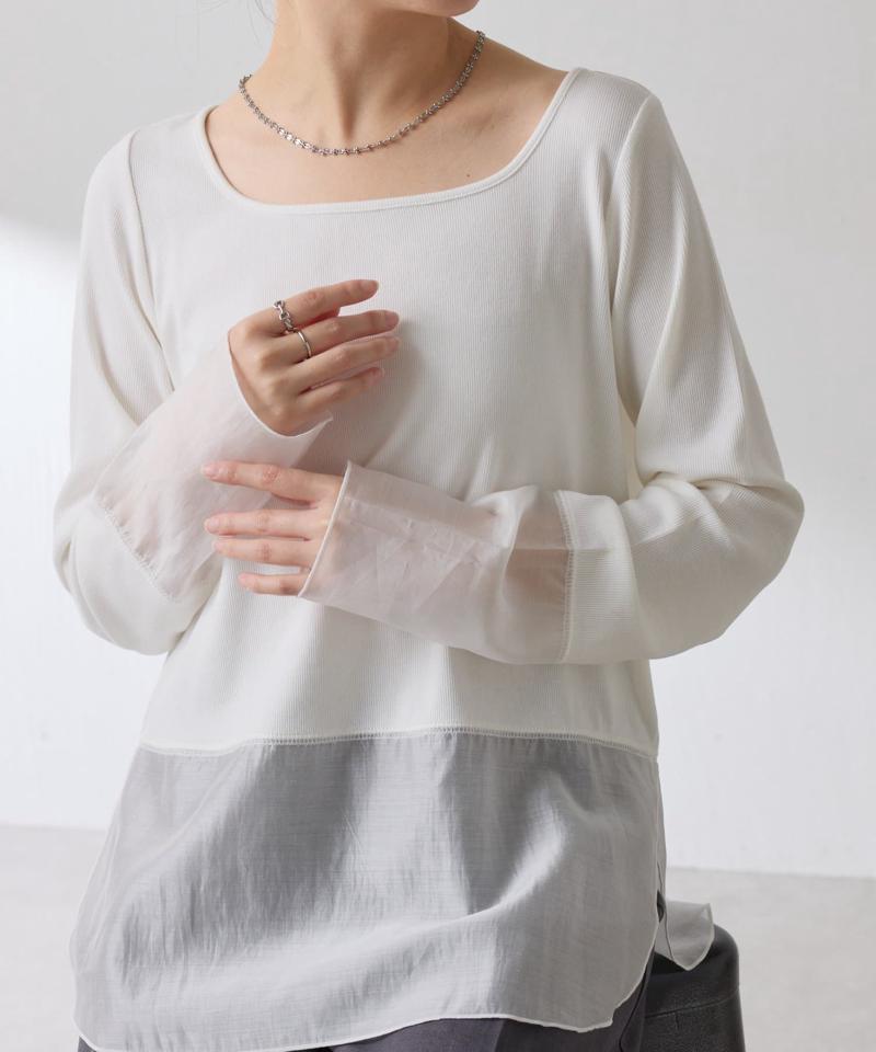 【累計売上1.8万枚】【スクエアネックが登場】 裾シアーロンT