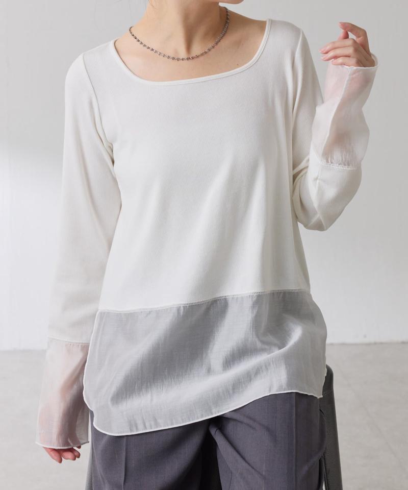 【累計売上1.8万枚】【スクエアネックが登場】 裾シアーロンT