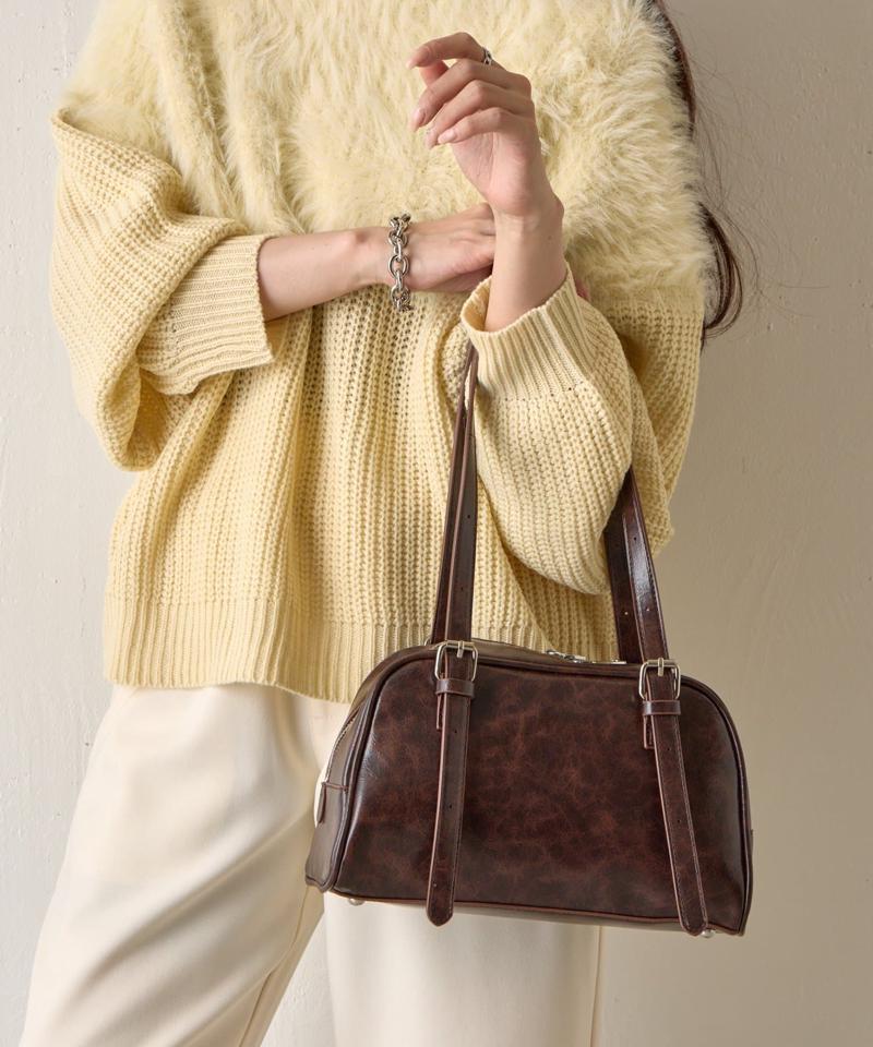 【動画あり/新色追加】ヴィンテージ合皮ボストンバッグ