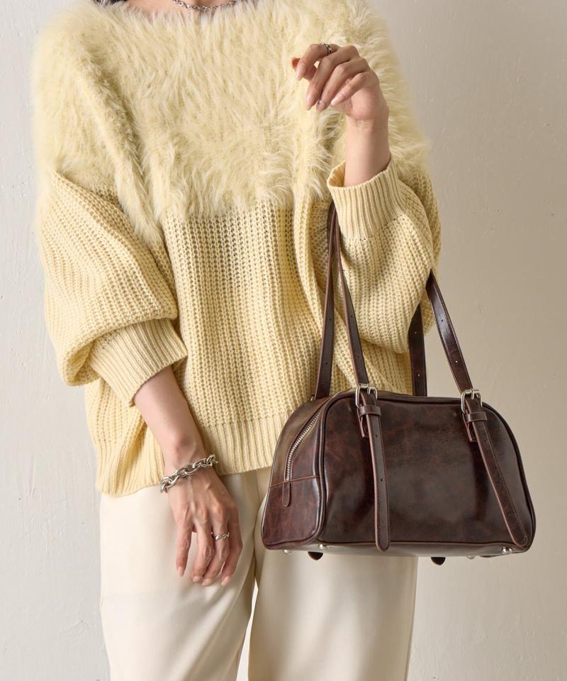 【動画あり/新色追加】ヴィンテージ合皮ボストンバッグ