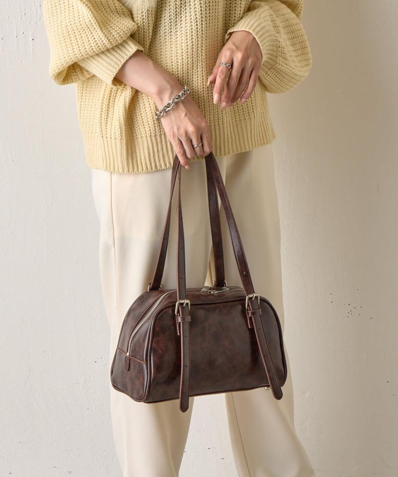 【動画あり/新色追加】ヴィンテージ合皮ボストンバッグ