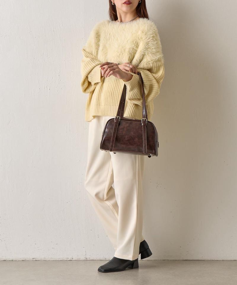 【動画あり/新色追加】ヴィンテージ合皮ボストンバッグ