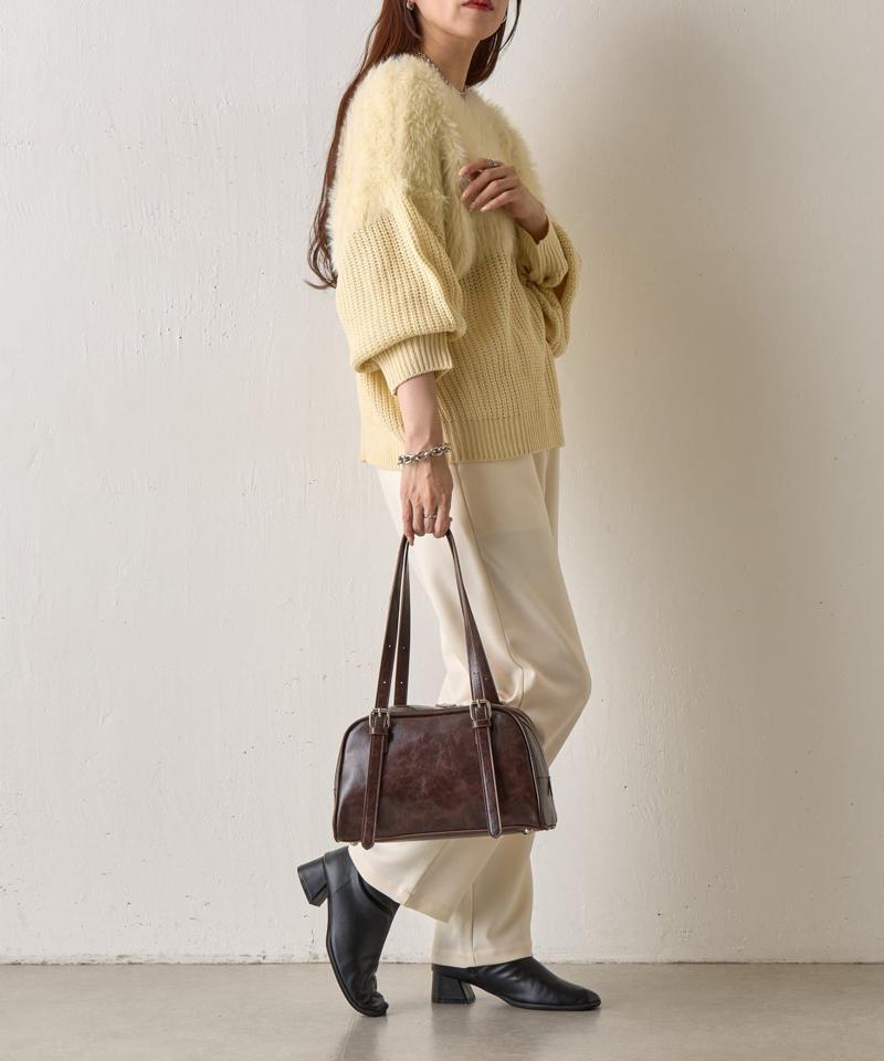 【動画あり/新色追加】ヴィンテージ合皮ボストンバッグ