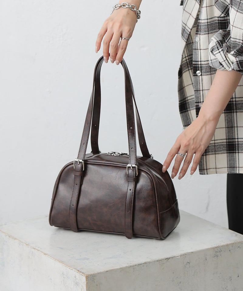 【動画あり/新色追加】ヴィンテージ合皮ボストンバッグ