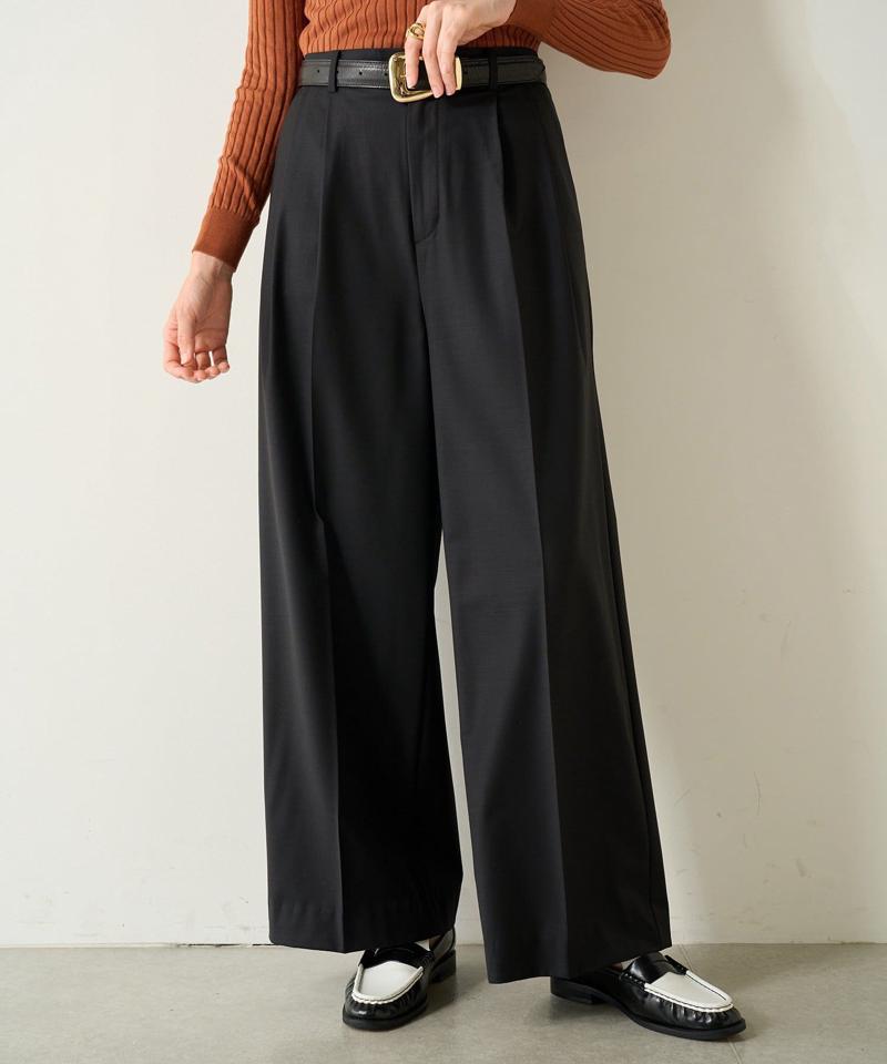 《セットアップ対応可》センタープレスワイドパンツ