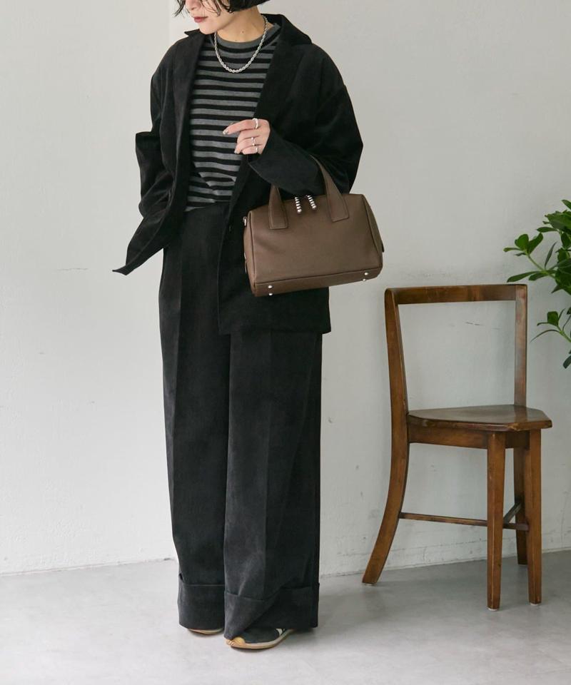 スタッズボストンバッグ《本革/500mlボトル収納OK/ショルダー付き》