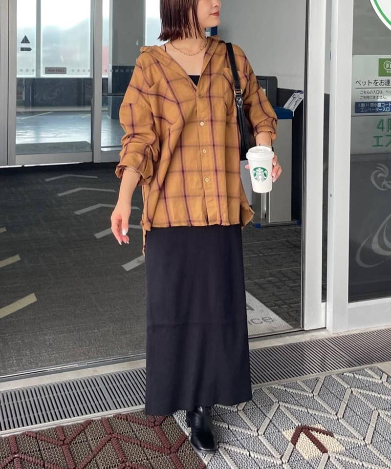 【WEB限定/ユニセックス】オンブレチェックオーバーシャツ
