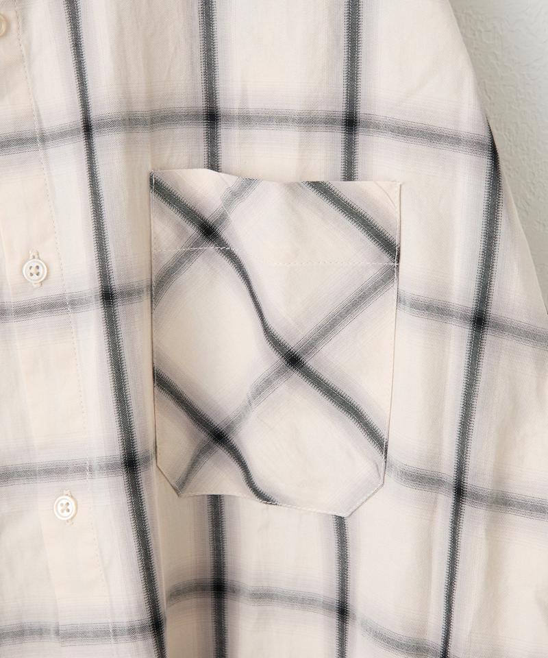 【WEB限定/ユニセックス】オンブレチェックオーバーシャツ