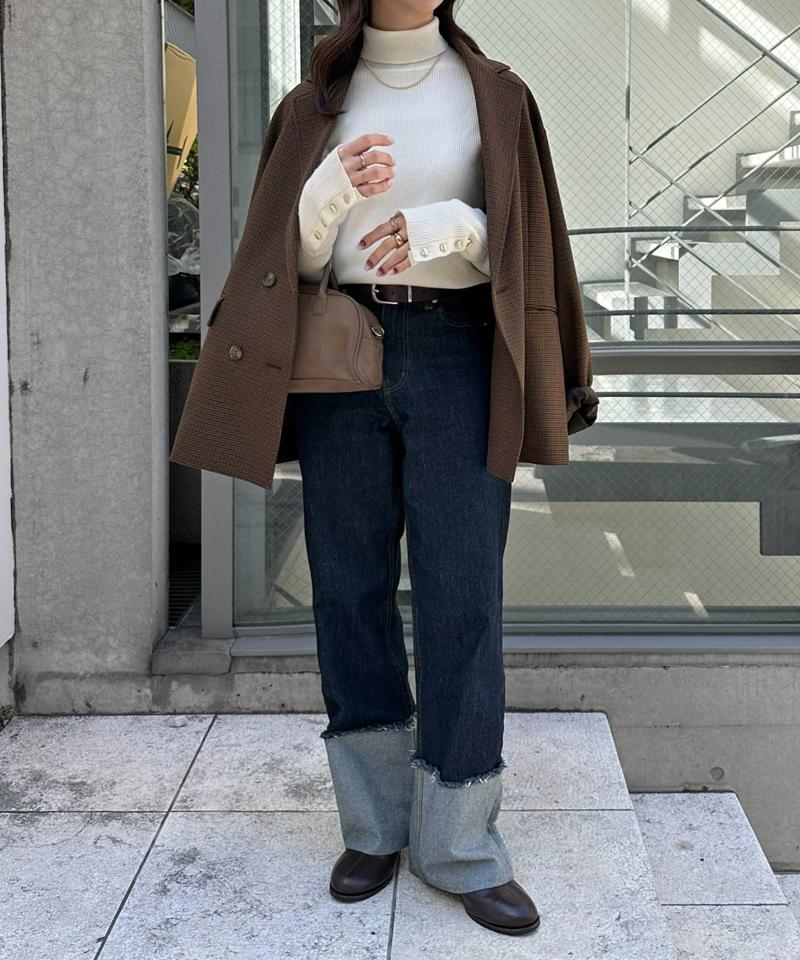 【newボタン/25色展開】リブ袖口ボタンタートル《WEB限定カラーあり》