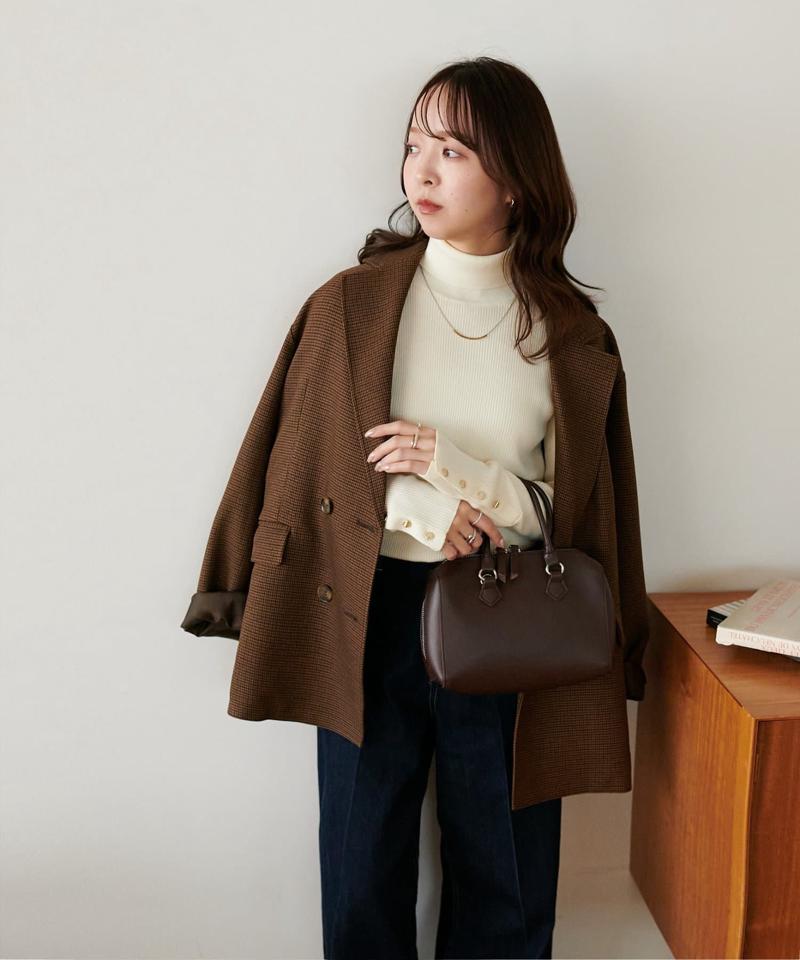 【newボタン/25色展開】リブ袖口ボタンタートル《WEB限定カラーあり》