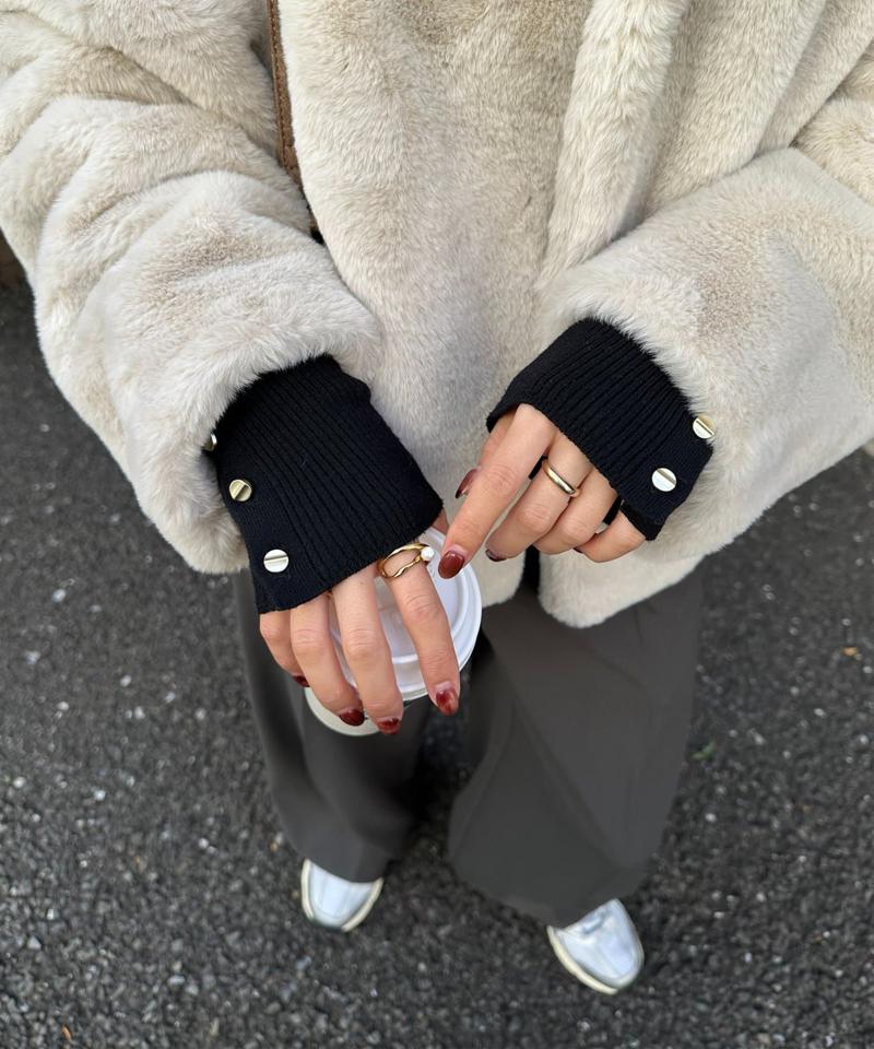 【newボタン/25色展開】リブ袖口ボタンタートル《WEB限定カラーあり》