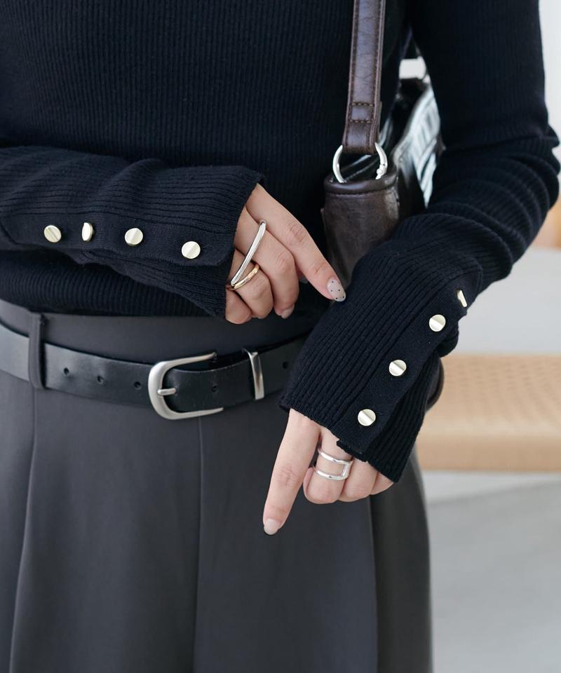 【newボタン/25色展開】リブ袖口ボタンタートル《WEB限定カラーあり》