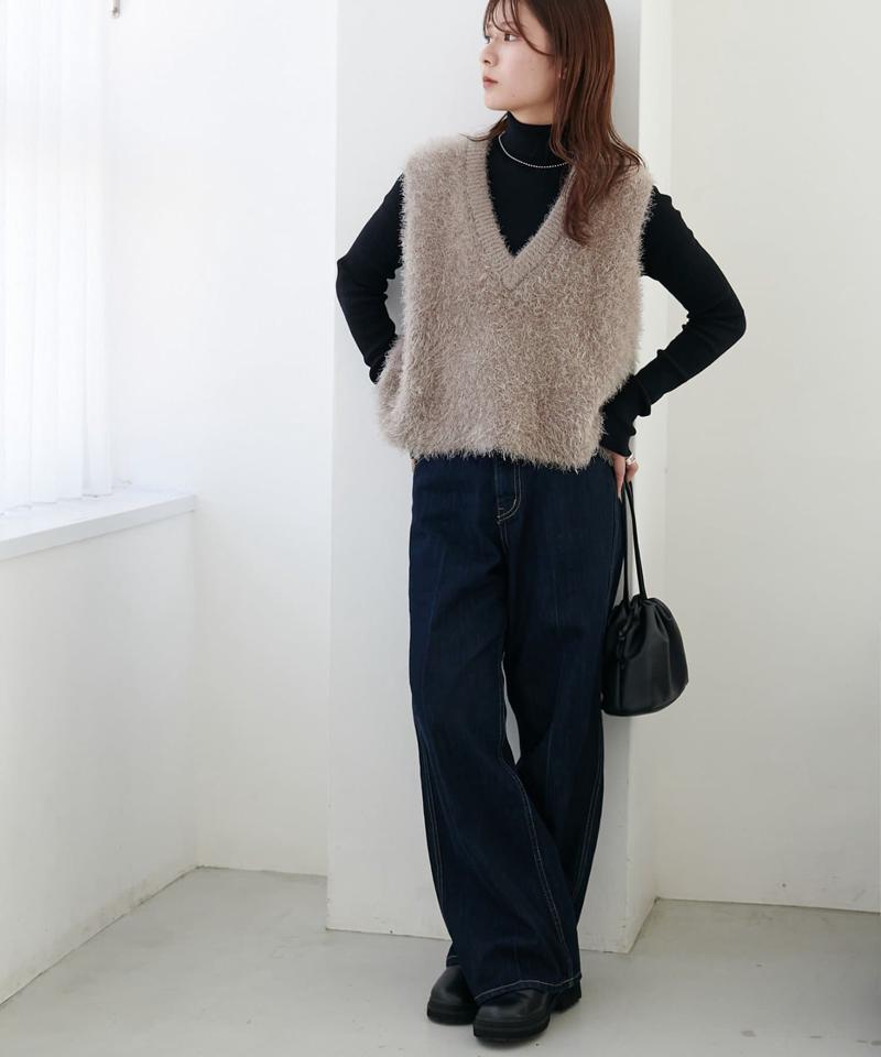 【newボタン/25色展開】リブ袖口ボタンタートル《WEB限定カラーあり》