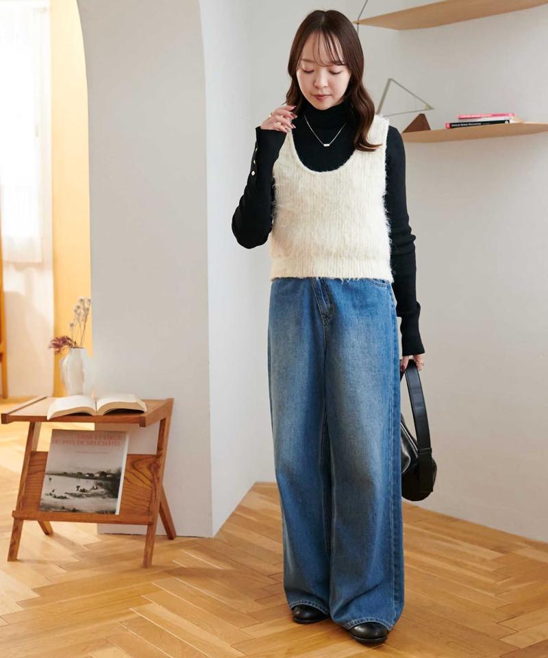 【newボタン/25色展開】リブ袖口ボタンタートル《WEB限定カラーあり》