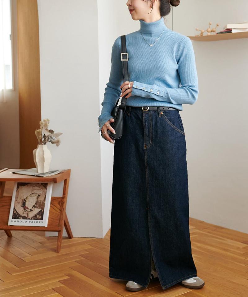 【newボタン/25色展開】リブ袖口ボタンタートル《WEB限定カラーあり》