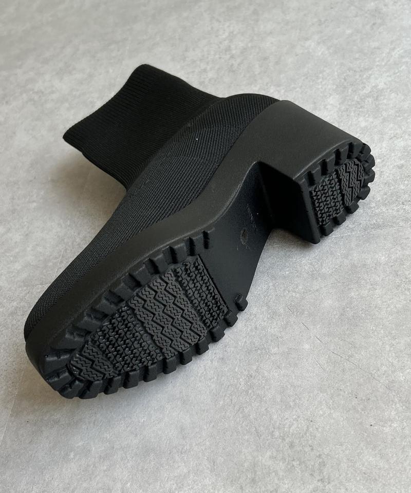 厚底ニットブーツ