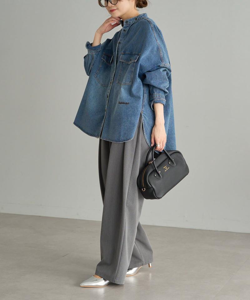 【累計1万枚突破！/名品】ヴィンテージライクデニムバンドカラーシャツ