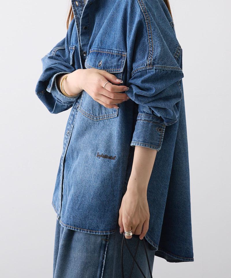 【累計1万枚突破！/名品】ヴィンテージライクデニムバンドカラーシャツ