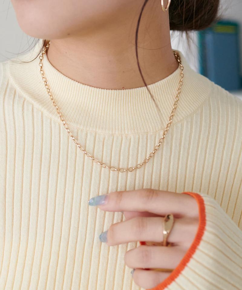 【リピーター続出/26色展開】モチモチリブパイピングハイネック《WEB限定》