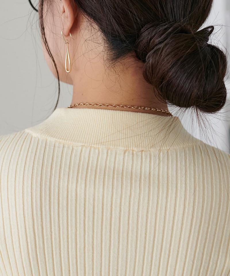 【リピーター続出/26色展開】モチモチリブパイピングハイネック《WEB限定》