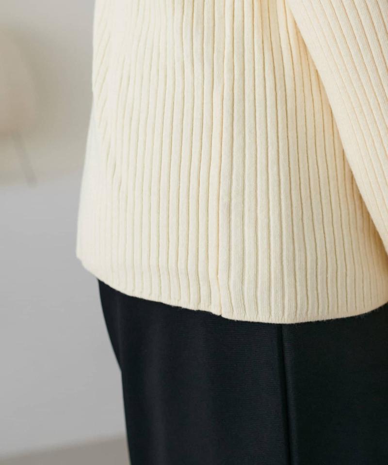 【リピーター続出/26色展開】モチモチリブパイピングハイネック《WEB限定》